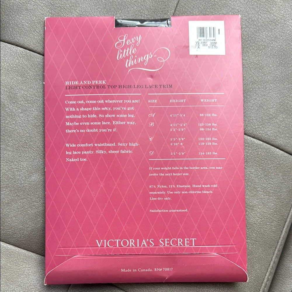 New Victoria’s Secret Sexy Little Things Light Control Top Pantyhose sz D - Picture 4 of 5